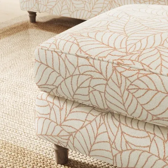 Woven Footstool with Turned Legs - Butterscotch