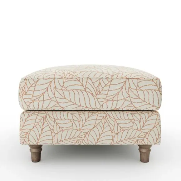 Woven Footstool with Turned Legs - Butterscotch