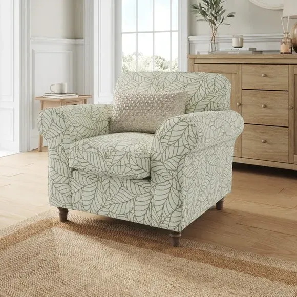 Woven Leaf Armchair - Olive, Fabric