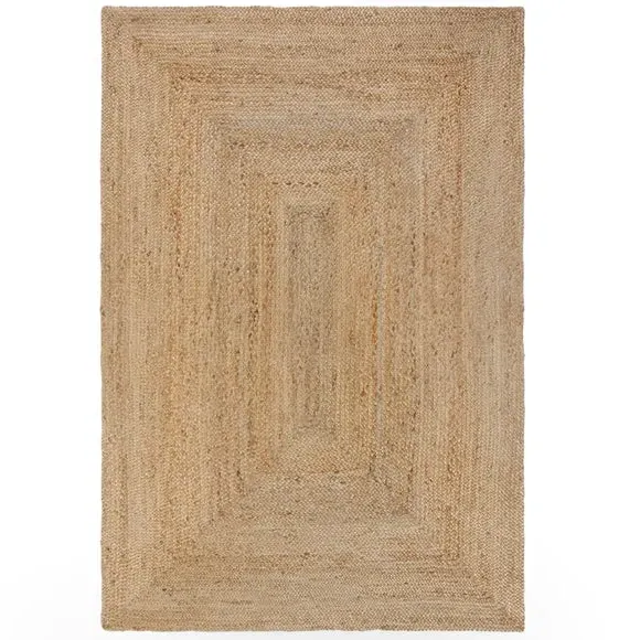 Woven Rug with Reversible Design - Natural, Jute