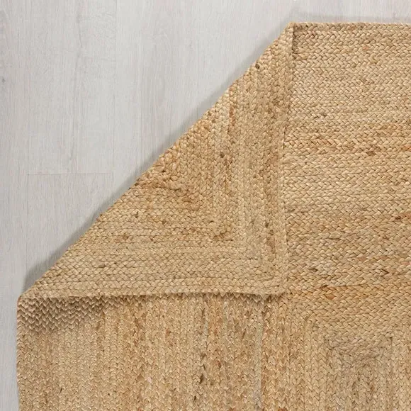 Woven Rug with Reversible Design - Natural, Jute
