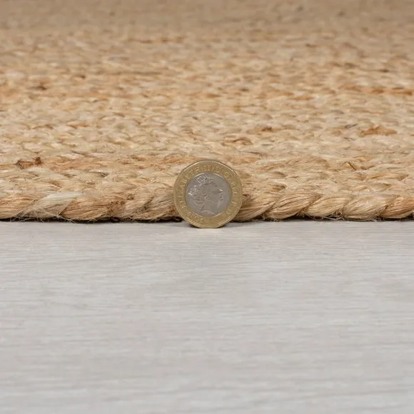 Woven Rug with Reversible Design - Natural, Jute