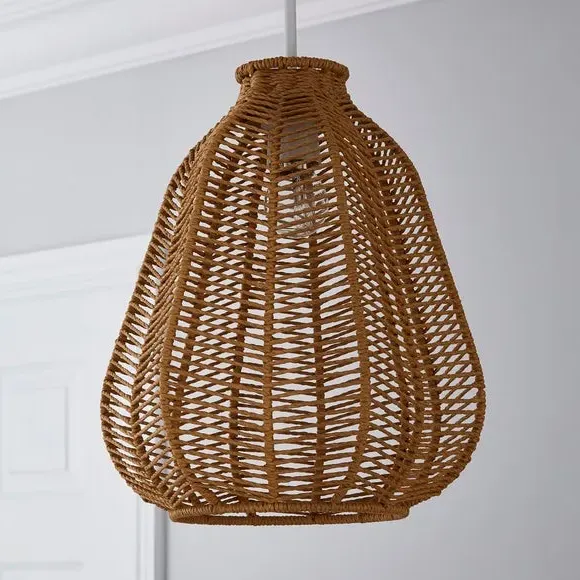 Woven String Easy Fit Pendant Shade - Beige