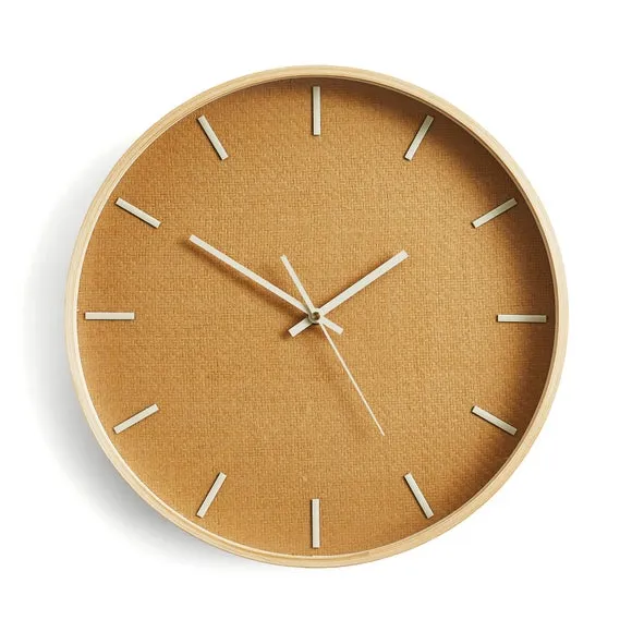 Woven Wall Clock - Wood, Rattan Paper