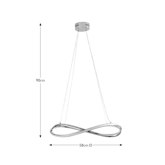 Wrap LED Ceiling Light - Chrome, Aluminium