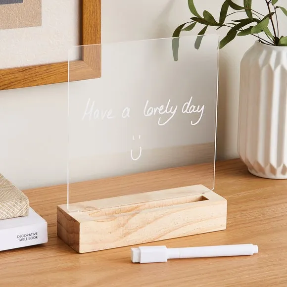 Write-On Neon Table Lamp - Clear, Acrylic