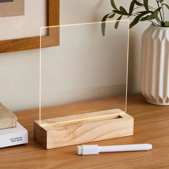 Write-On Neon Table Lamp - Clear, Acrylic