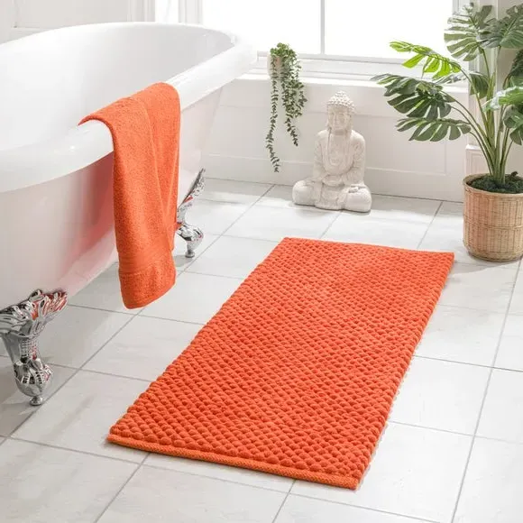 XL Bath Mat with Pebble Texture - Burnt Orange image