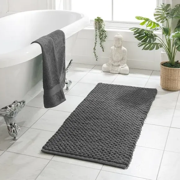 XL Bath Mat with Pebble Texture - Charcoal