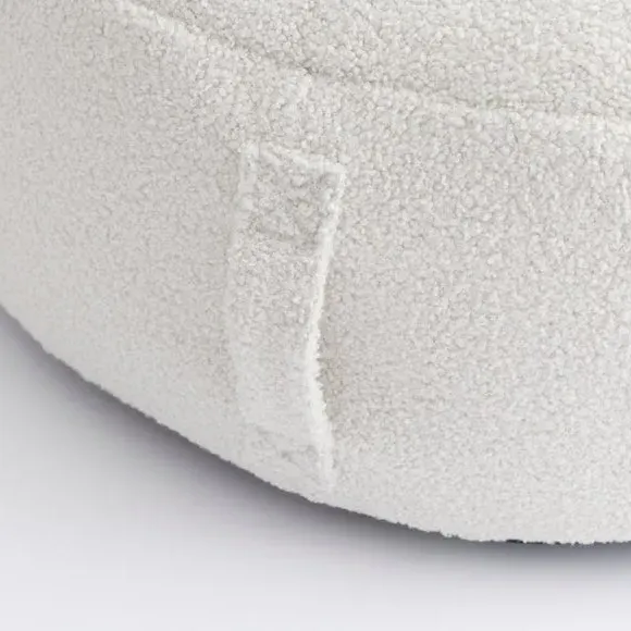 XL Footstool with Polybead Fill - Ivory, Sherpa