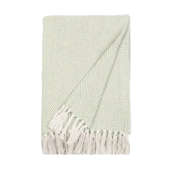 XL Herringbone Throw Blanket - Fern, Cotton