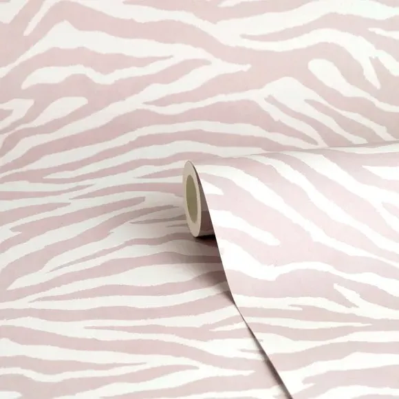 Zebra Pattern Wallpaper - Pink