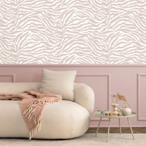 Zebra Pattern Wallpaper - Pink