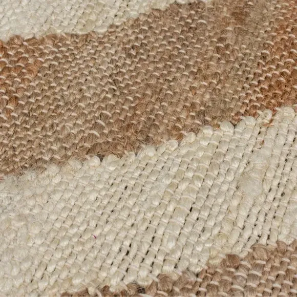 Zebra Patterned Flatweave Rug - Natural, Jute