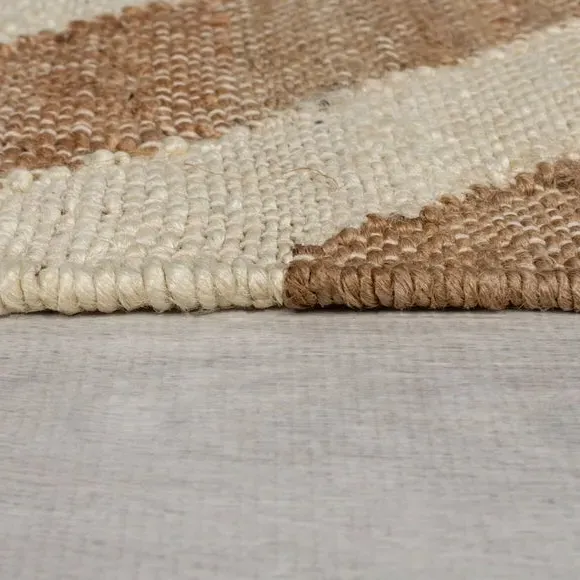 Zebra Patterned Flatweave Rug - Natural, Jute