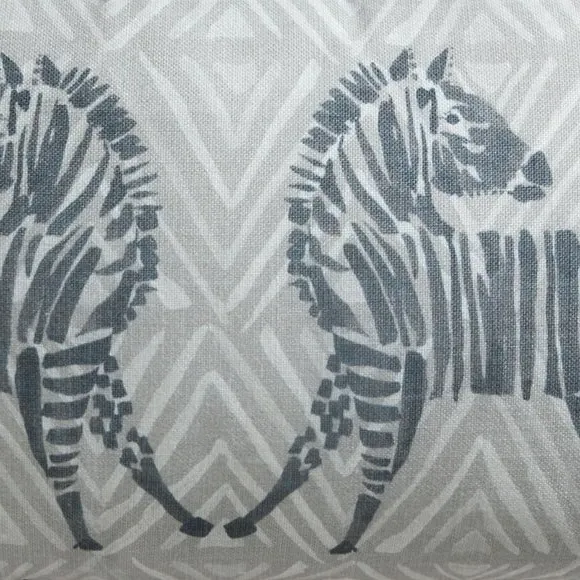 Zebra Print Cushion with Zip Cover - Grey