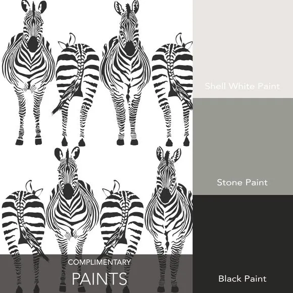Zebra Print Wallpaper - Black/White, Paper