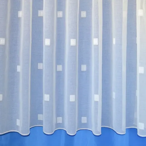 Zen Lace Net Curtain Fabric Slot Top - White