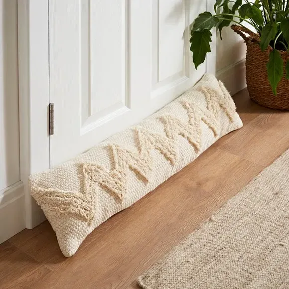 Zig Zag Draught Excluder - Natural, Polyester image