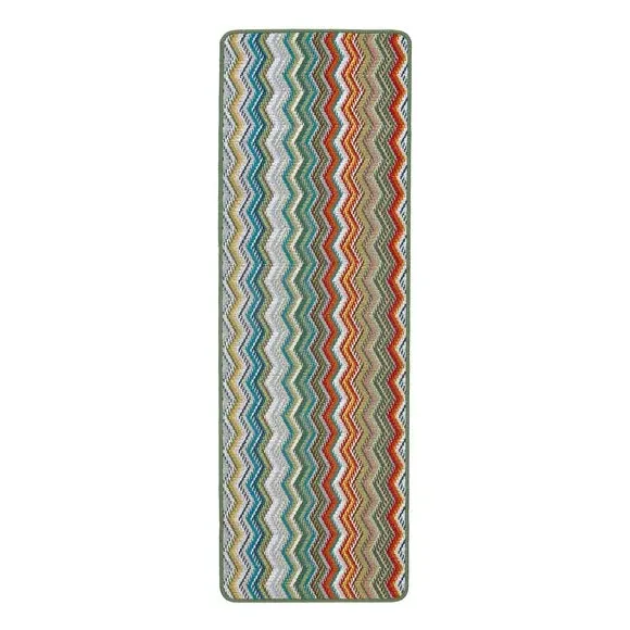 Zig Zag Runner Rug - Multicoloured, Boucle
