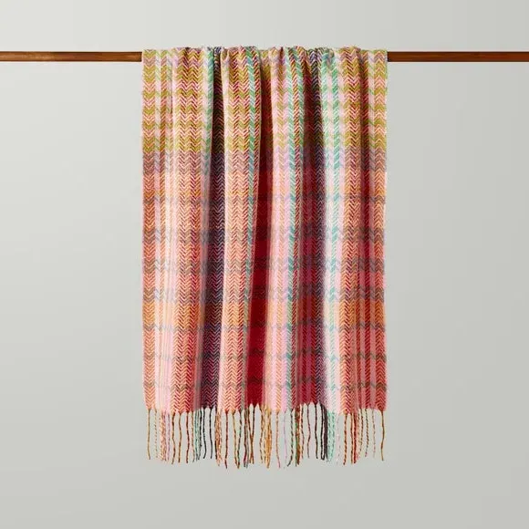 Zig Zag Throw Blanket - Multicolor, Soft Fabric