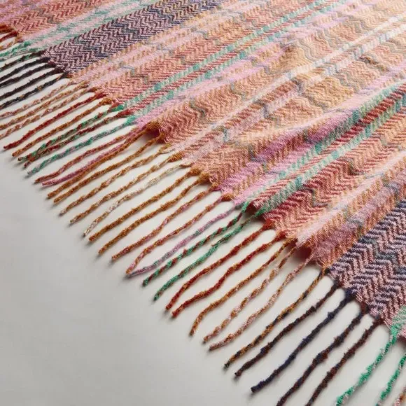 Zig Zag Throw Blanket - Multicolor, Soft Fabric