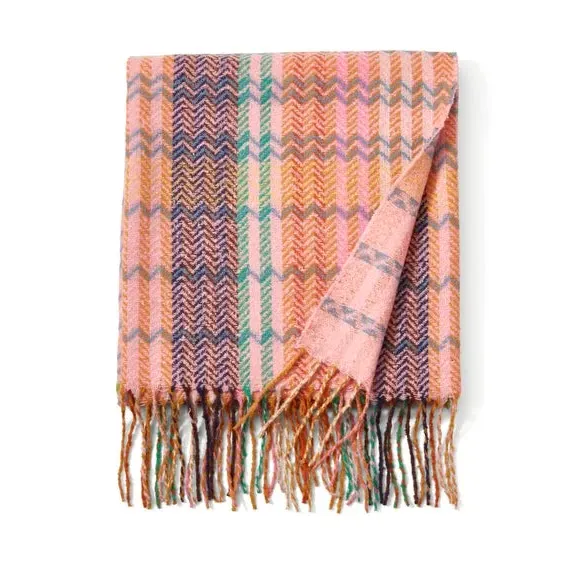 Zig Zag Throw Blanket - Multicolor, Soft Fabric