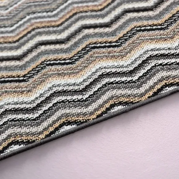 Zig Zag Washable Doormat - Natural, Boucle
