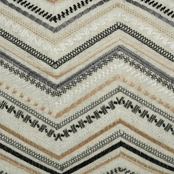 ZigZag Cushion with Embroidery - Black/White