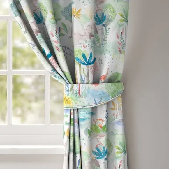 Zoo Print Curtain Tieback - Multi, Cotton