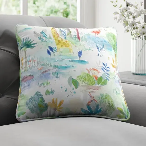 Zoo Print Cushion Cover - Multi, Cotton