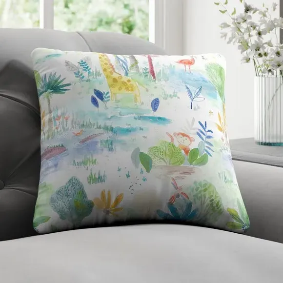 Zoo Print Cushion Cover - Multi, Cotton image