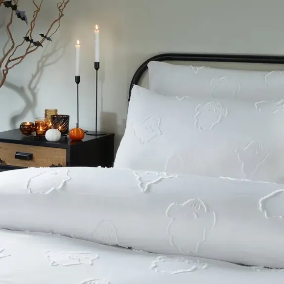 Duvet Cover Set with Pillowcase - White, Polyester