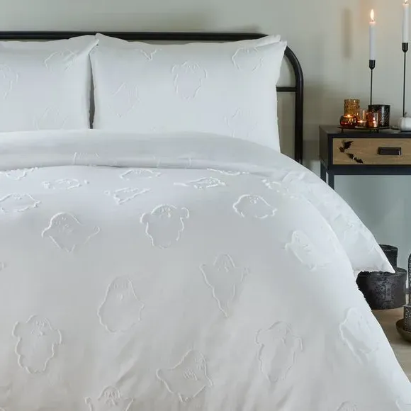 Duvet Cover Set with Pillowcase - White, Polyester