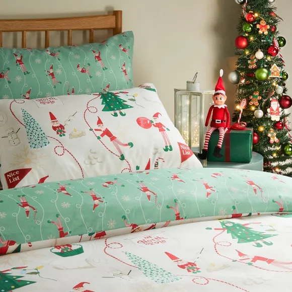 Reversible Duvet Cover Set - Cream, Polyester