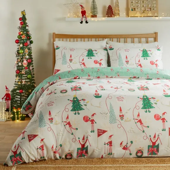 Reversible Duvet Cover Set - Cream, Polyester image