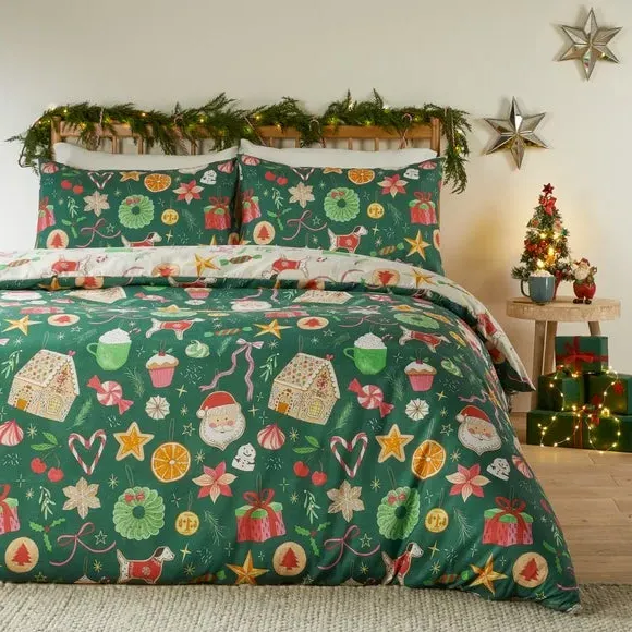 Reversible Duvet Cover Set - Emerald, Polyester image