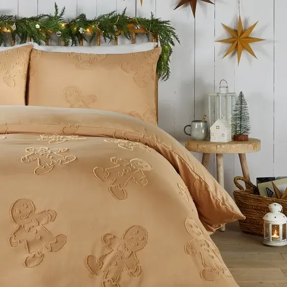 Tufted Duvet Cover Set - Orange, Polyester