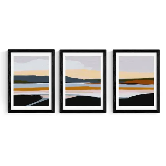 3-Piece Triptych Print Set - Multicolor
