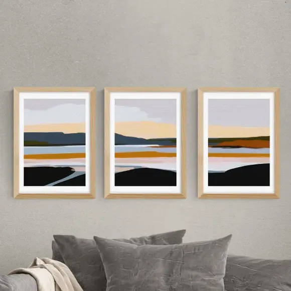3-Piece Triptych Print Set - Multicolor