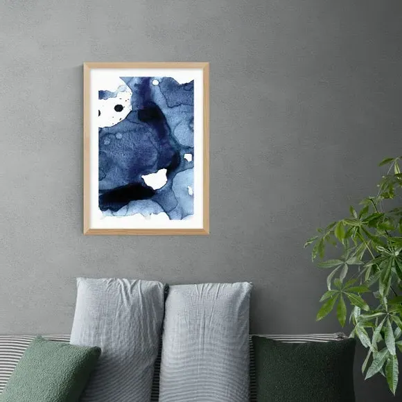 Abstract Art Print - Navy, Archival Paper