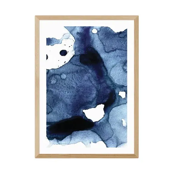Abstract Art Print - Navy, Archival Paper