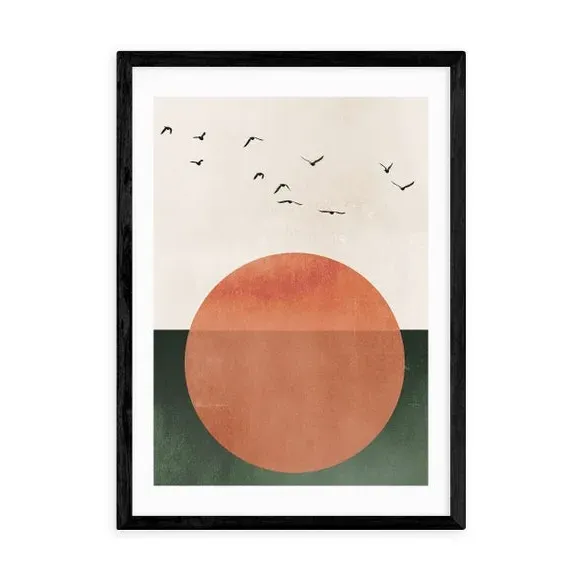 Abstract Art Print Rising Design - Orange