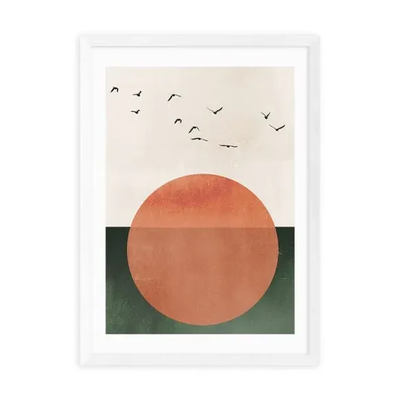 Abstract Art Print Rising Design - Orange