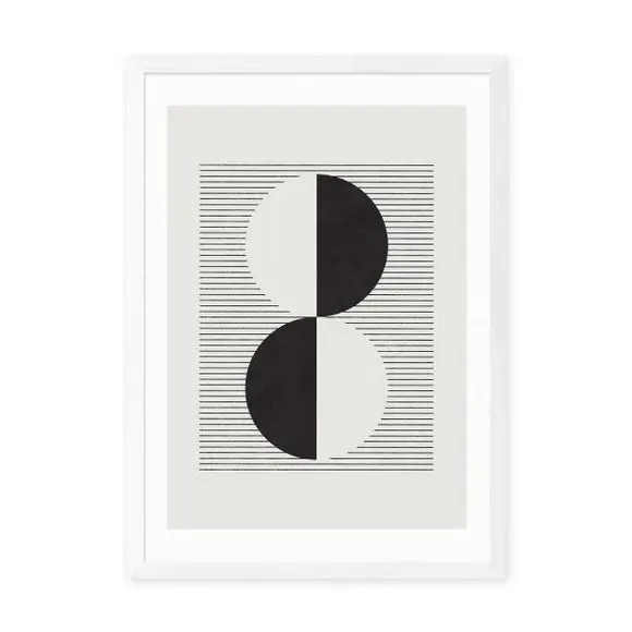 Abstract Circles Wall Print - Monochrome