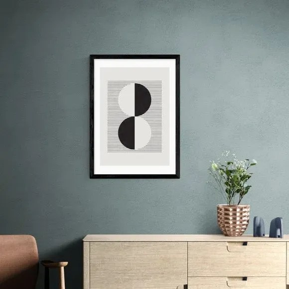 Abstract Circles Wall Print - Monochrome