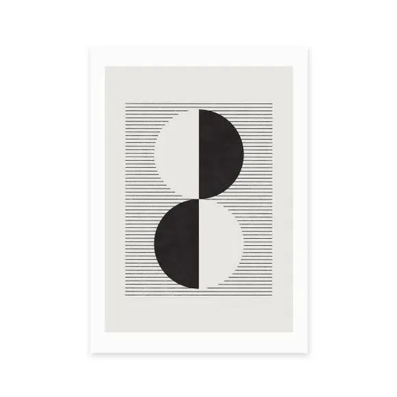 Abstract Circles Wall Print - Monochrome