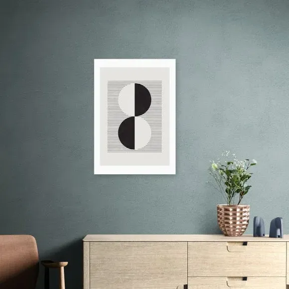 Abstract Circles Wall Print - Monochrome image