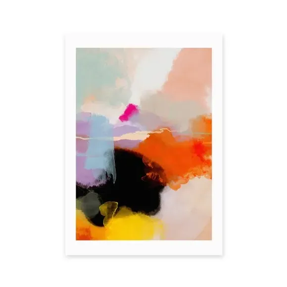 Abstract Framed Print - Multicolor, Paper
