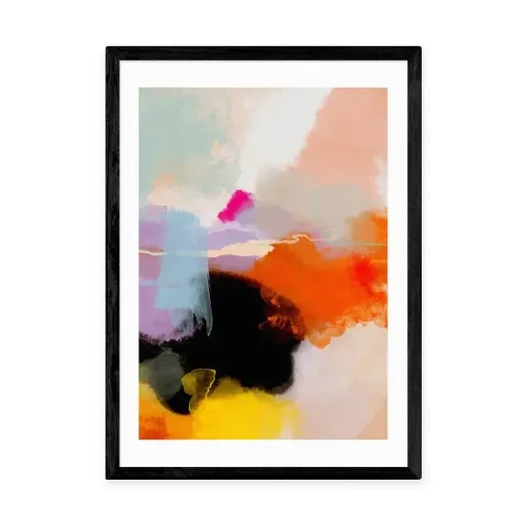 Abstract Framed Print - Multicolor, Paper